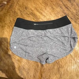 Lululemon Heather Gray Speed Up Shorts